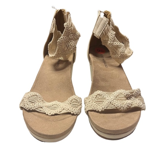 NEW Lucky Brand Kaydyn Crochet Wedge Sandals size 9.5 Beige - Picture 5 of 8